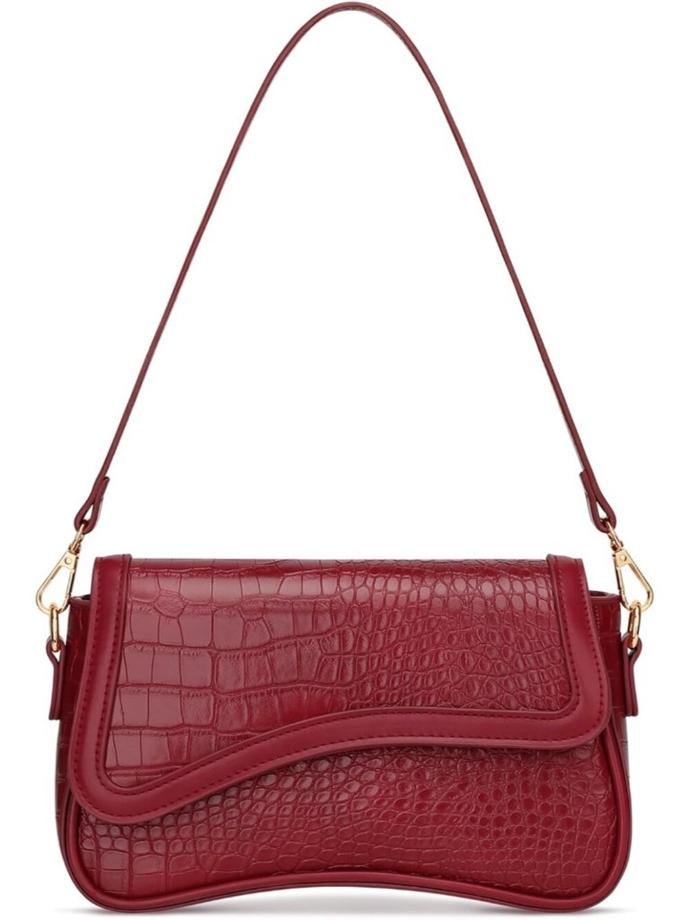 👜Women's Red Small Hobo Shoulder Bag Retro Underarm Crossbody Clutch Purse